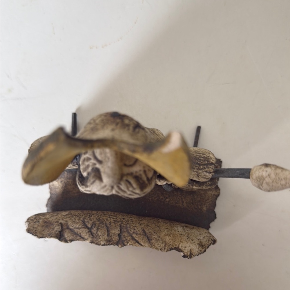 Rustic Warrior Sculpture - Yellow and Brown - Picture 3 of 10